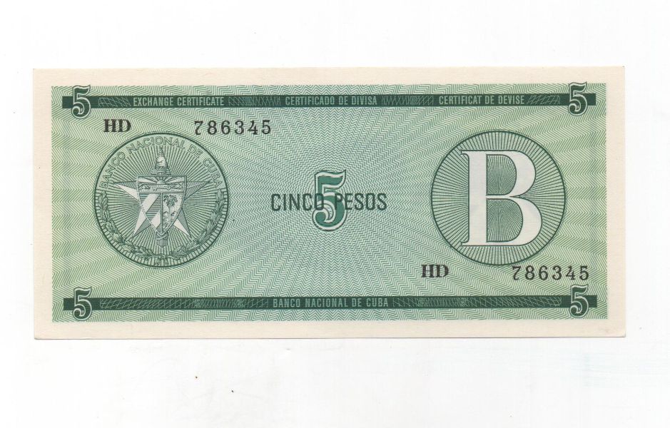 CUBA DEL AÑO 1985 DE 5 PESOS